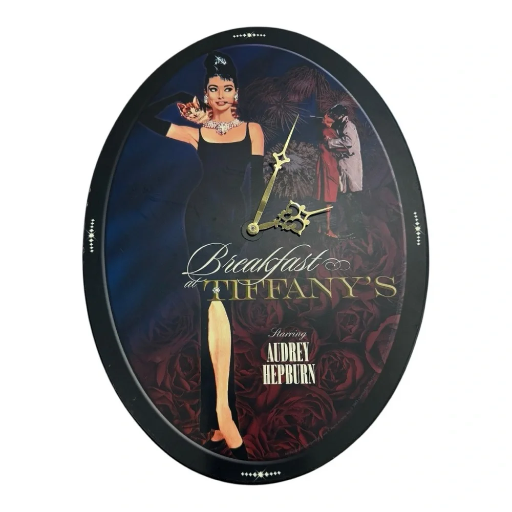 Audrey Hepburn Breakfast At Tiffany’s Oval Wooden Collectible Wall Clock